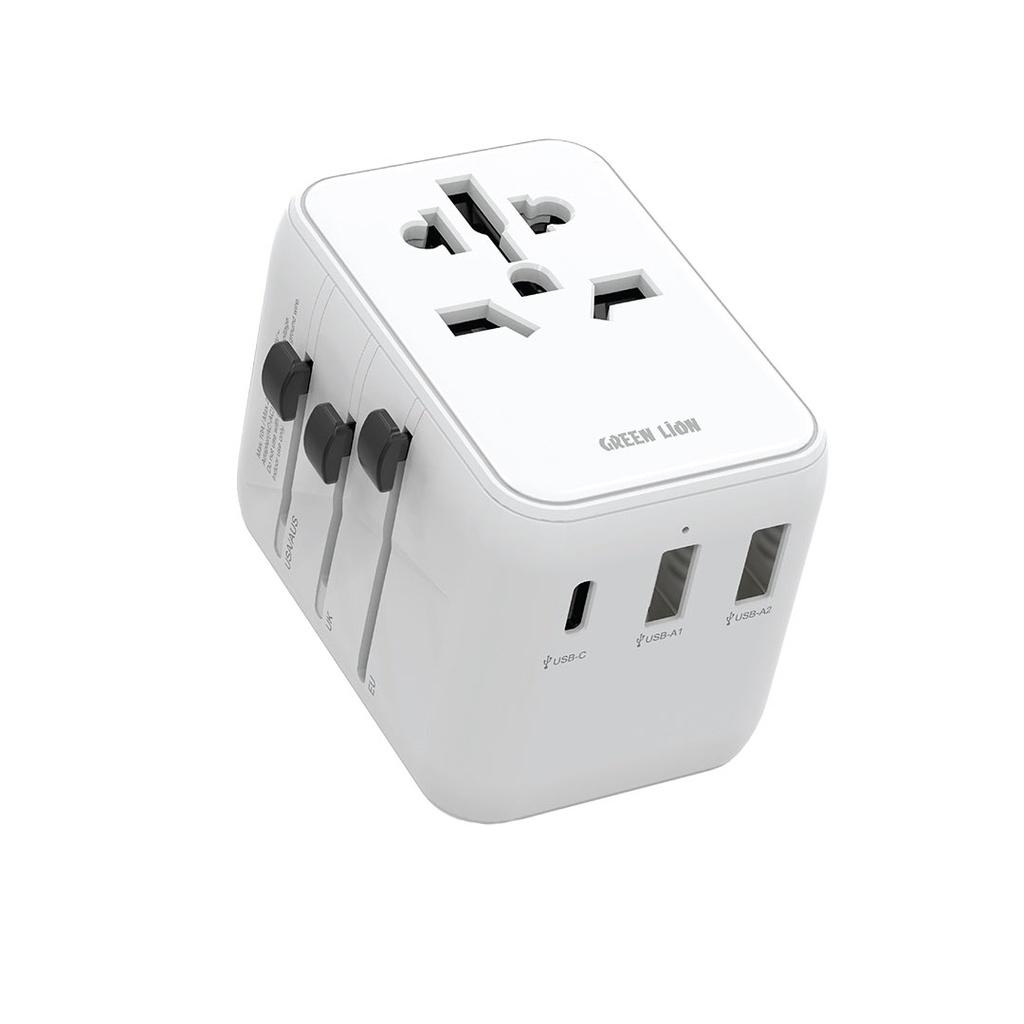 Green Lion 20W Universal Travel Adapter White Green Lion 20W Universal Travel Adapter White
